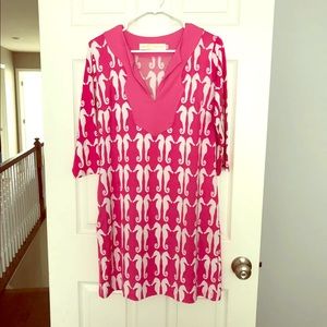 Tracy Negoshian Hot Pink Seahorse Tunic Dress